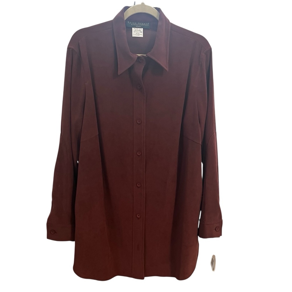 NWT Vintage Harve’ Benard Burgundy Button Down Blouse 20W